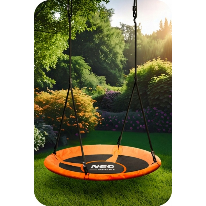Leagan tip cuib pentru copii XXL, 100 cm, 150 kg, Neo-Sport 1084, Portocaliu [2]