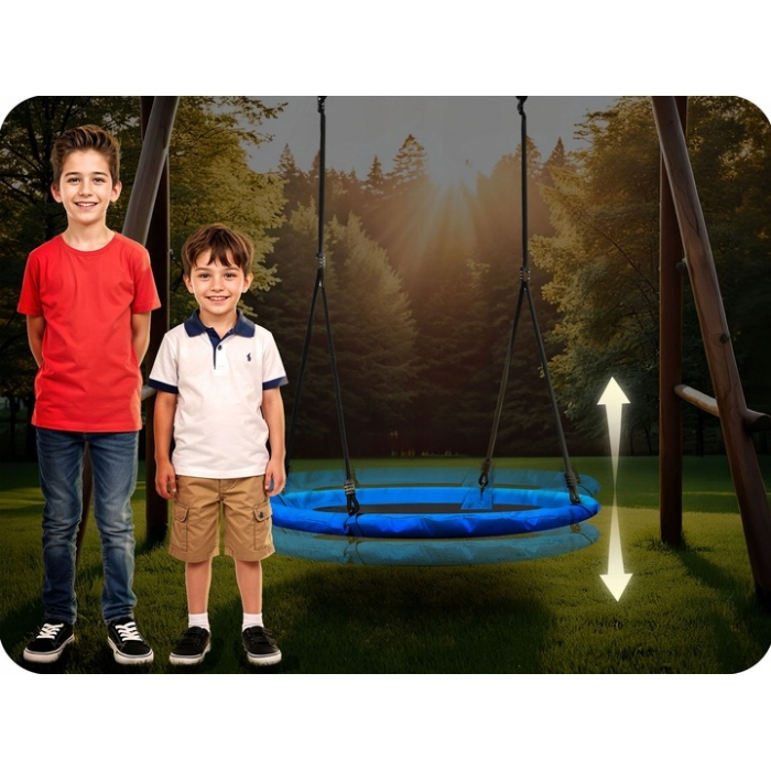 Leagan tip cuib pentru copii XXL, 120 cm, 150 kg, Neo-Sport 1061, Albastru [6]