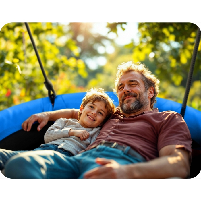 Leagan tip cuib pentru copii XXL, 120 cm, 150 kg, Neo-Sport 1061, Albastru [3]