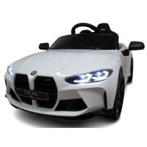 Masinuta electrica cu telecomanda BMW M4, 110x70x50 cm, varsta 1-5 ani, roti EVA, scaun din piele ECO, putere 90W - Alb [3]