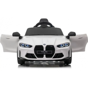Masinuta electrica cu telecomanda BMW M4, 110x70x50 cm, varsta 1-5 ani, roti EVA, scaun din piele ECO, putere 90W - Alb [4]