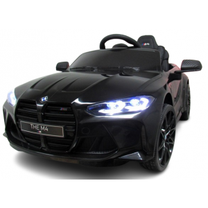 Masinuta electrica cu telecomanda BMW M4, 110x70x50 cm, varsta 1-5 ani, roti EVA, scaun din piele ECO, putere 90W - Negru [3]