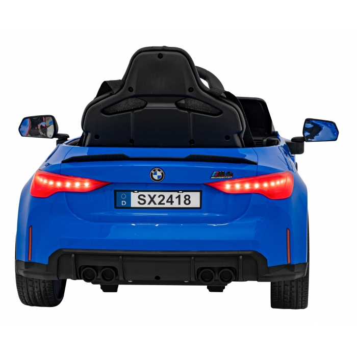 Masinuta electrica cu telecomanda BMW M4, roti EVA, scaun tapitat, 112x71x46 cm, putere 70W - Albastru [13]