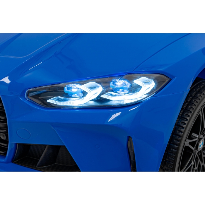 Masinuta electrica cu telecomanda BMW M4, roti EVA, scaun tapitat, 112x71x46 cm, putere 70W - Albastru [5]
