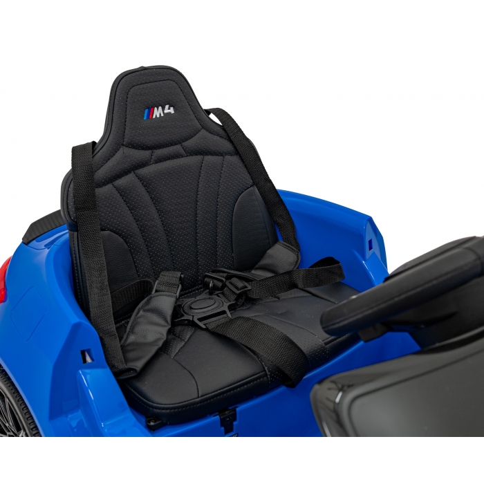 Masinuta electrica cu telecomanda BMW M4, roti EVA, scaun tapitat, 112x71x46 cm, putere 70W - Albastru [3]