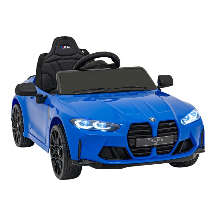 Masinuta electrica cu telecomanda BMW M4, roti EVA, scaun tapitat, 112x71x46 cm, putere 70W - Albastru [16]