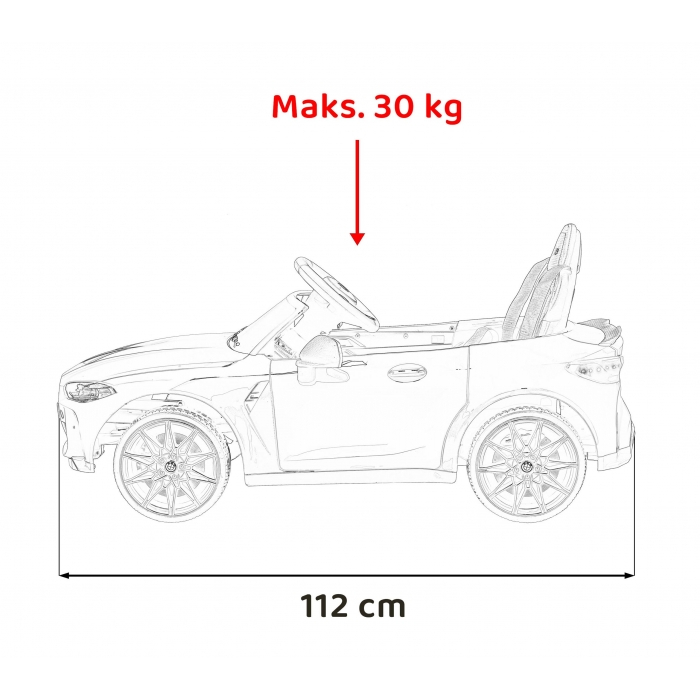 Masinuta electrica cu telecomanda BMW M4, roti EVA, scaun tapitat, 112x71x46 cm, putere 70W - Albastru [19]