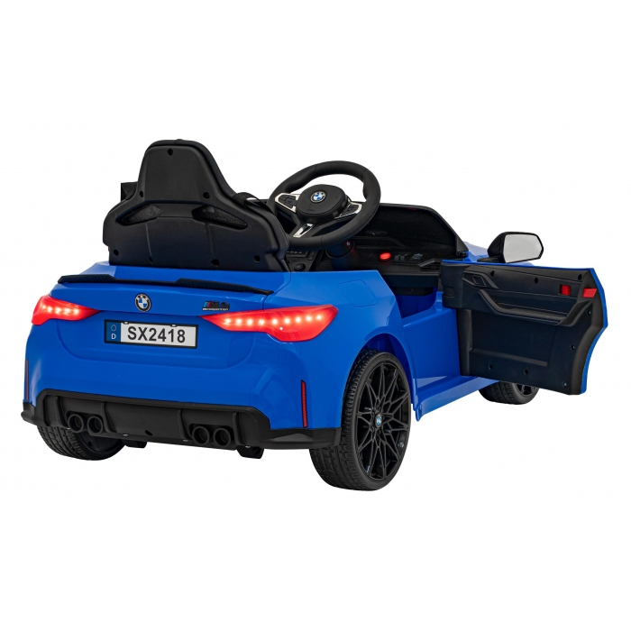 Masinuta electrica cu telecomanda BMW M4, roti EVA, scaun tapitat, 112x71x46 cm, putere 70W - Albastru [8]