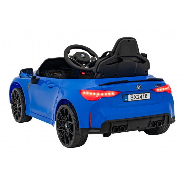 Masinuta electrica cu telecomanda BMW M4, roti EVA, scaun tapitat, 112x71x46 cm, putere 70W - Albastru [14]