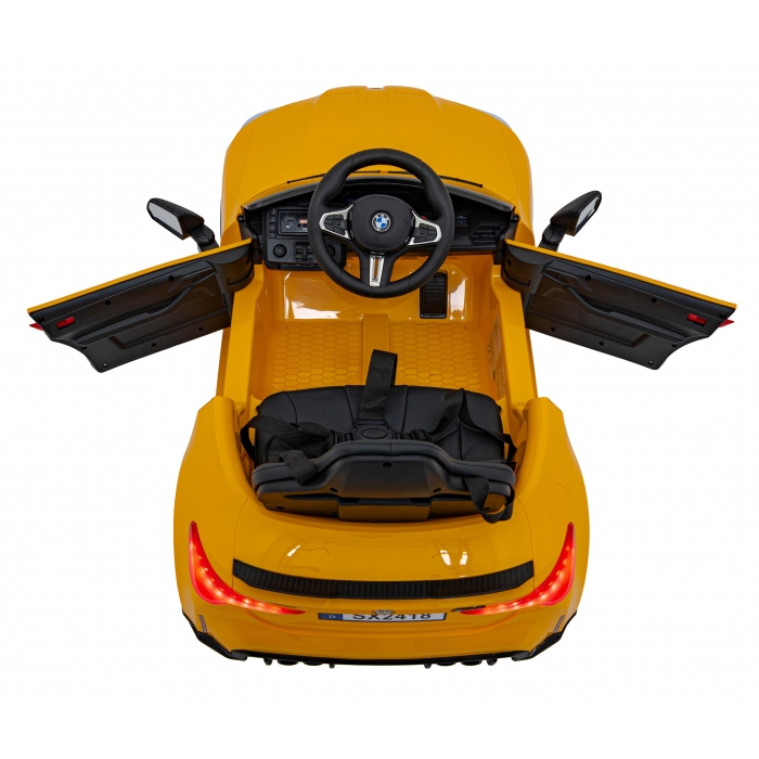 Masinuta electrica cu telecomanda BMW M4, roti EVA, scaun tapitat, 112x71x46 cm, putere 70W - Galben [2]