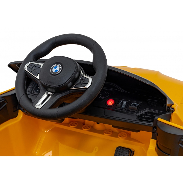 Masinuta electrica cu telecomanda BMW M4, roti EVA, scaun tapitat, 112x71x46 cm, putere 70W - Galben [10]