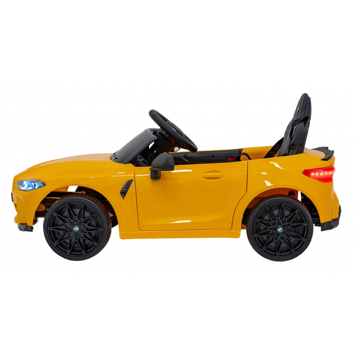 Masinuta electrica cu telecomanda BMW M4, roti EVA, scaun tapitat, 112x71x46 cm, putere 70W - Galben [15]