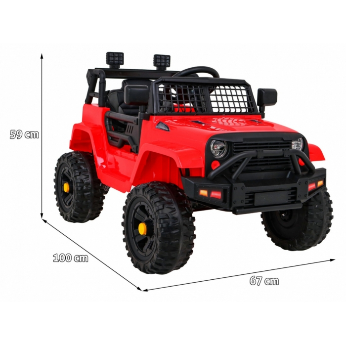 Masinuta electrica cu telecomanda JEEP DARK NIGHT, roti EVA, scaun tapitat, 100x67x59 cm, putere 70W - Rosu [5]