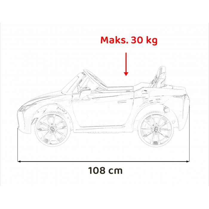 Masinuta electrica cu telecomanda LEXUS LC500, roti EVA, scaun tapitat, 108x60x43 cm, putere 70W - Rosu [3]