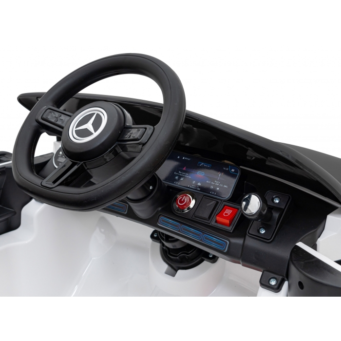 Masinuta electrica cu telecomanda MERCEDES BENZ AMG EQA, roti EVA, scaun tapitat, 101x69x53 cm, putere 70W - Alb [13]