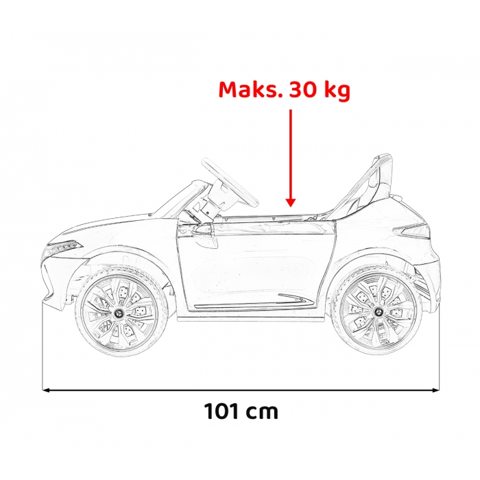 Masinuta electrica cu telecomanda MERCEDES BENZ AMG EQA, roti EVA, scaun tapitat, 101x69x53 cm, putere 70W - Negru [4]