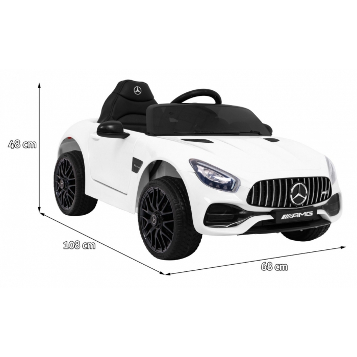 Masinuta electrica cu telecomanda MERCEDES BENZ GT, roti EVA, scaun tapitat, 108x68x48 cm, putere 70W - Alb [2]