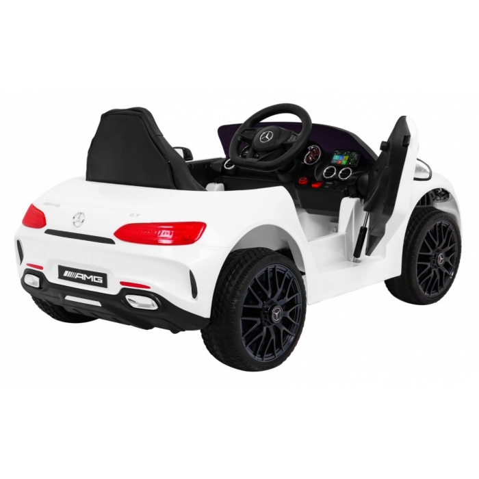 Masinuta electrica cu telecomanda MERCEDES BENZ GT, roti EVA, scaun tapitat, 108x68x48 cm, putere 70W - Alb [9]