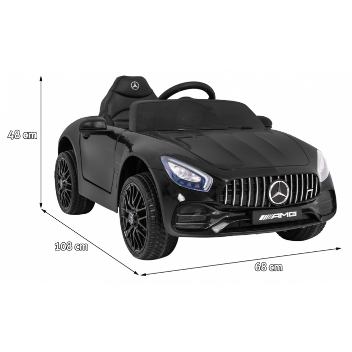 Masinuta electrica cu telecomanda MERCEDES BENZ GT, roti EVA, scaun tapitat, 108x68x48 cm, putere 70W - Negru [2]