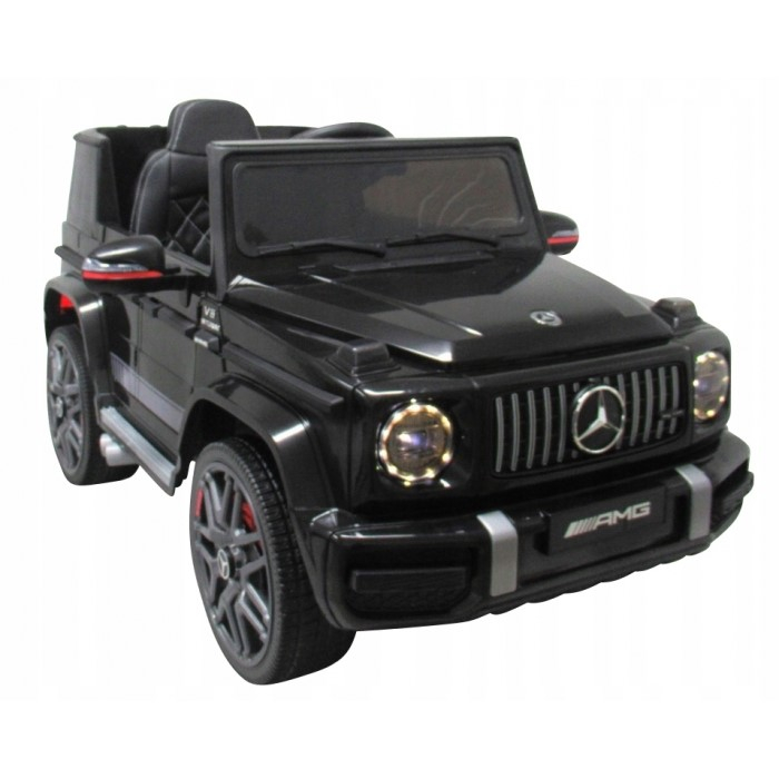 Masinuta electrica cu telecomanda, roti EVA, scaun piele Mercedes G63 - Negru [2]