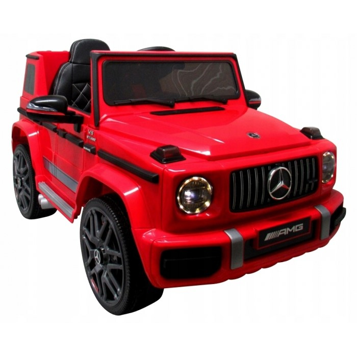Masinuta electrica cu telecomanda, roti EVA, scaun piele Mercedes G63 - Rosu [2]