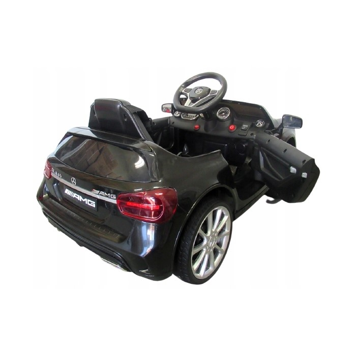 Masinuta electrica cu telecomanda, roti EVA, scaun piele Mercedes GLA45 - Negru [4]