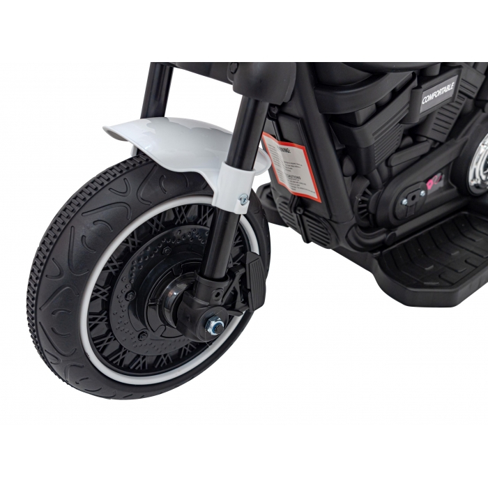 Motocicleta electrica CHOPPER FASTER AHL008, roti si scaun din plastic, 78x30x55 cm, putere 20W - Alb [9]