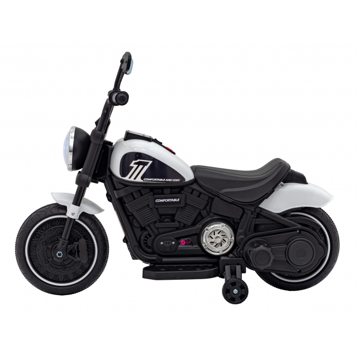 Motocicleta electrica CHOPPER FASTER AHL008, roti si scaun din plastic, 78x30x55 cm, putere 20W - Alb [15]