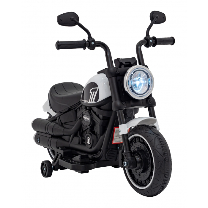 Motocicleta electrica CHOPPER FASTER AHL008, roti si scaun din plastic, 78x30x55 cm, putere 20W - Alb [16]