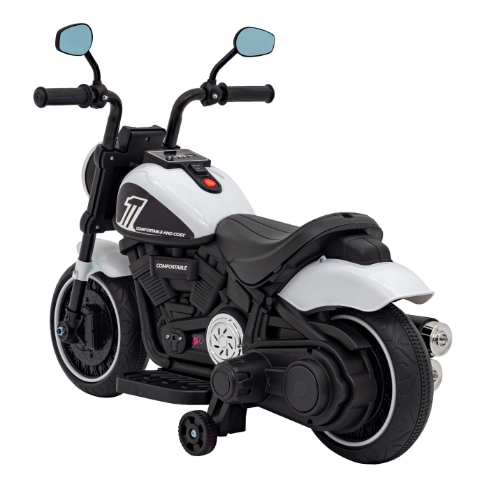 Motocicleta electrica CHOPPER FASTER AHL008, roti si scaun din plastic, 78x30x55 cm, putere 20W - Alb [14]