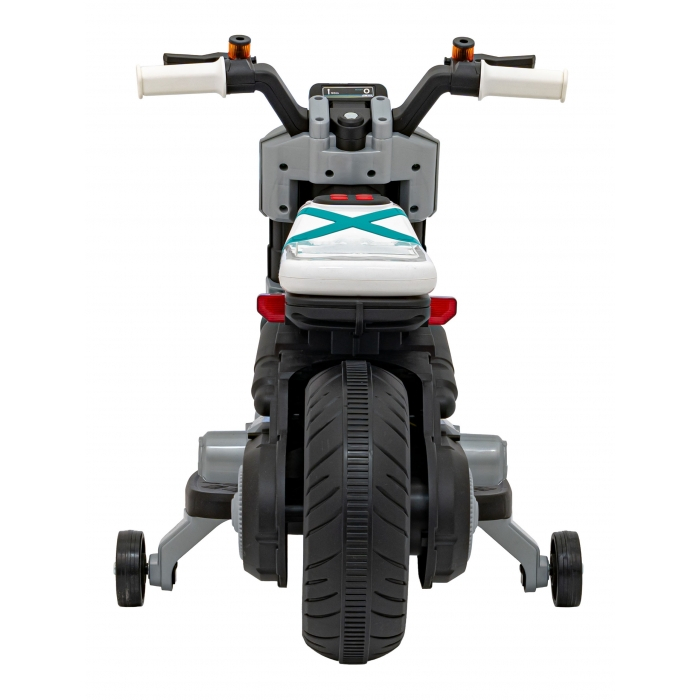 Motocicleta electrica Future QLS-805, roti din plastic + 2 roti ajutatoare, 88x46x56 cm, putere 25W - Alb [14]