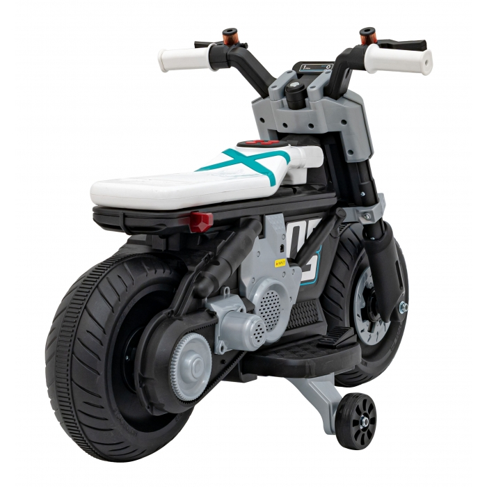 Motocicleta electrica Future QLS-805, roti din plastic + 2 roti ajutatoare, 88x46x56 cm, putere 25W - Alb [13]