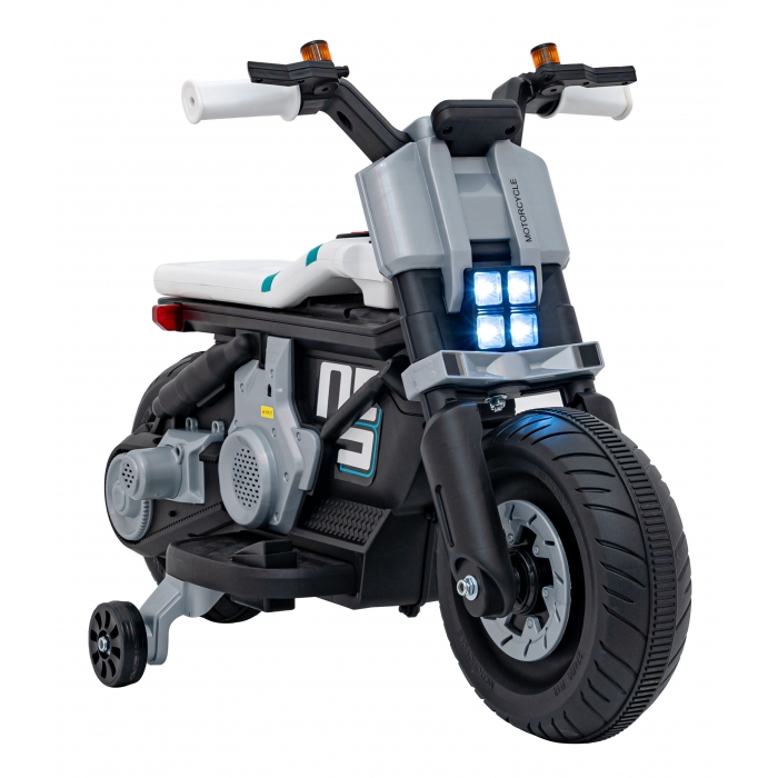Motocicleta electrica Future QLS-805, roti din plastic + 2 roti ajutatoare, 88x46x56 cm, putere 25W - Alb [18]