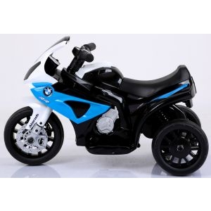 Motocicleta electrica pentru copii BMW S1000RR, 69x44x36.5 cm, varsta 1.5-4 ani, roti si scaun din plastic, putere 25W - Albastru [2]