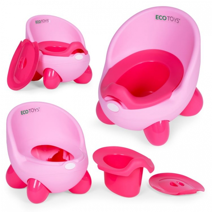 Olita pentru copii, insertie detasabila, picioare antiderapante Ecotoys PP112 - Roz [2]