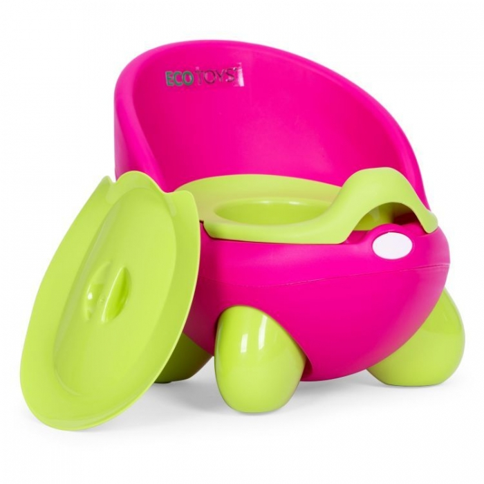 Olita pentru copii, insertie detasabila, picioare antiderapante Ecotoys PP112 - Roz-Verde [5]