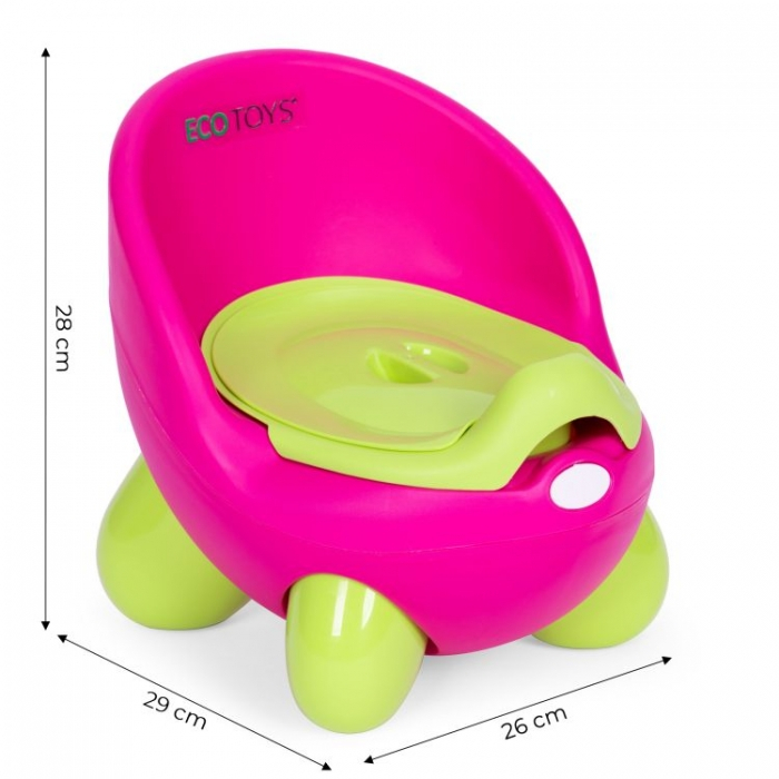 Olita pentru copii, insertie detasabila, picioare antiderapante Ecotoys PP112 - Roz-Verde [9]