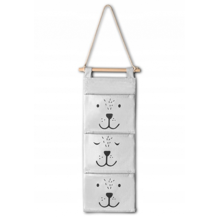 Organizator textil de perete cu 3 compartimente Nukido NK-403 - Gri [1]