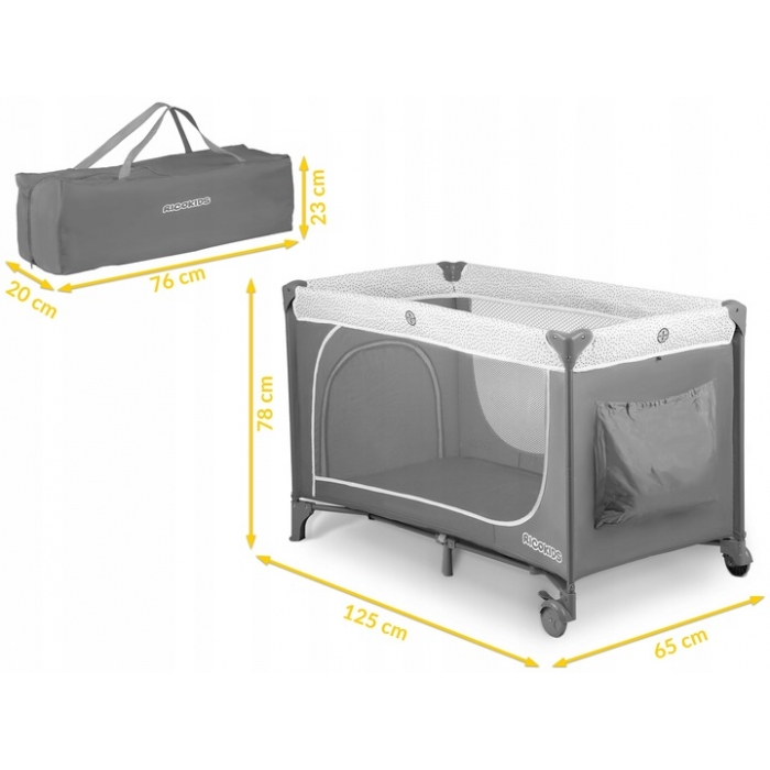 Patut pliabil 125 x 65 x 78 cm Ricokids RK-241 - Gri [10]