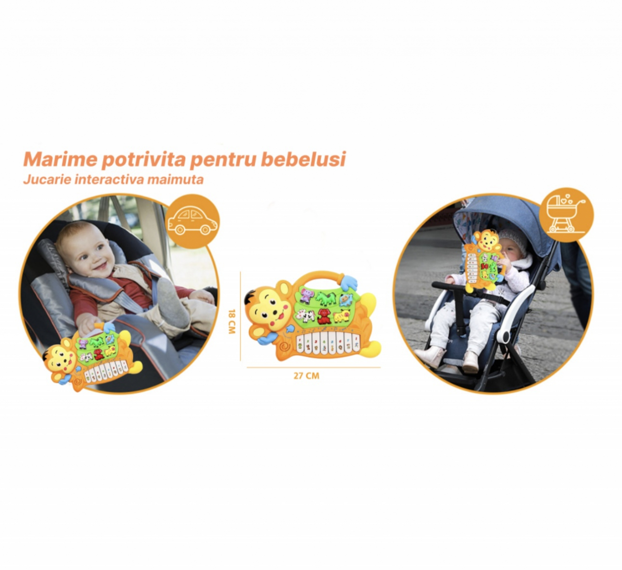 Pian de jucarie interactiv pentru copii Maimutica [3]