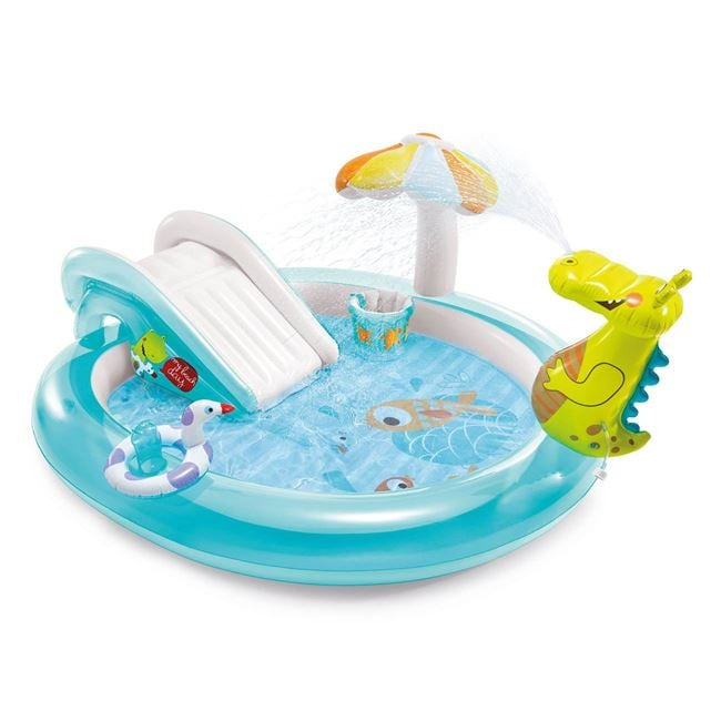 Piscina pentru copii cu Tobogan si Fantana, 2,01×1,70×0,84 m [3]