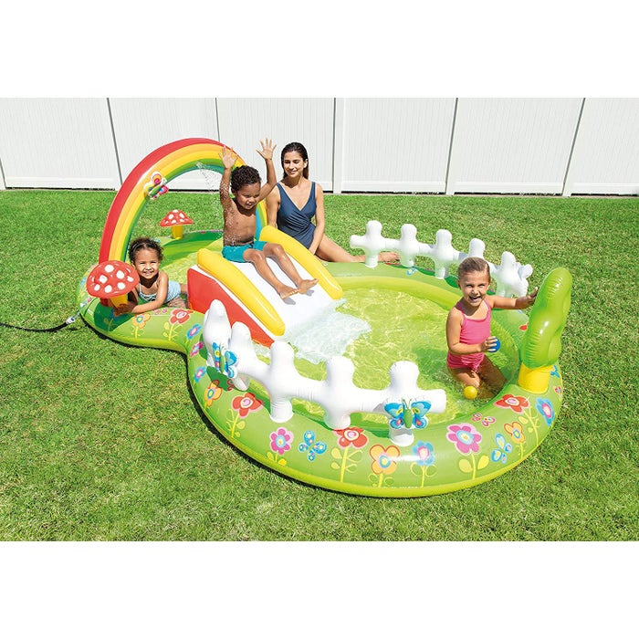 Piscina pentru copii cu Tobogan si Fantana, 2.90×1.80×1.04 m [1]
