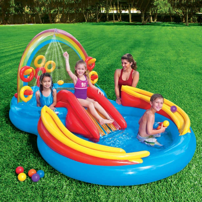 Piscina pentru copii cu Tobogan si Fantana, 2.97×1.93×1.35 m, 2 ani+ [2]