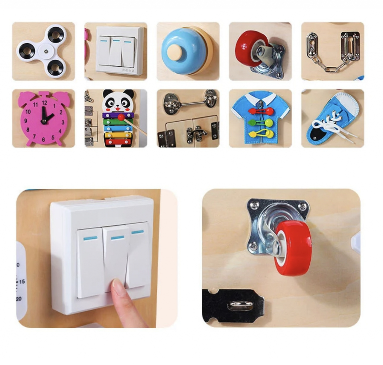Placa activitati Busy Board cu 11 activitati Panda [2]