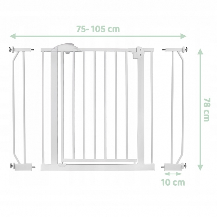 Poarta siguranta 75-105 cm Nukido 718100 - Alb [2]
