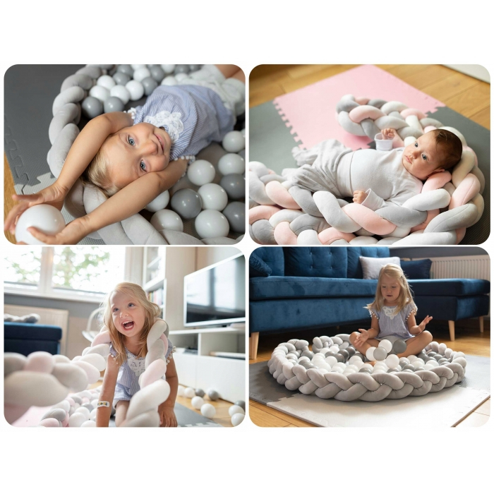 Protectie laterala pentru patut, impletita, 2 m, Ricokids 722002 - Mint [4]