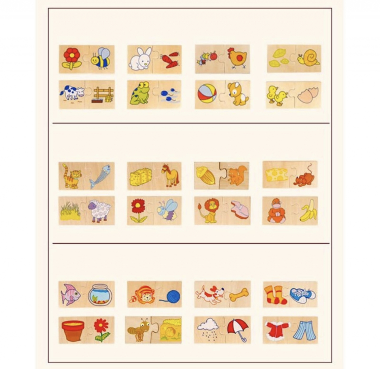 Puzzle educativ din 2 piese Ce mananca animalele si insectele 24 piese [2]