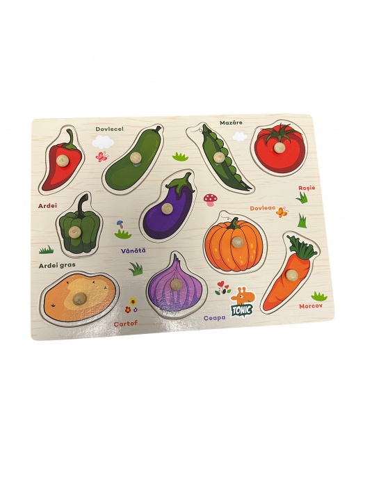Puzzle Incastru din lemn in limba romana, Legume [2]