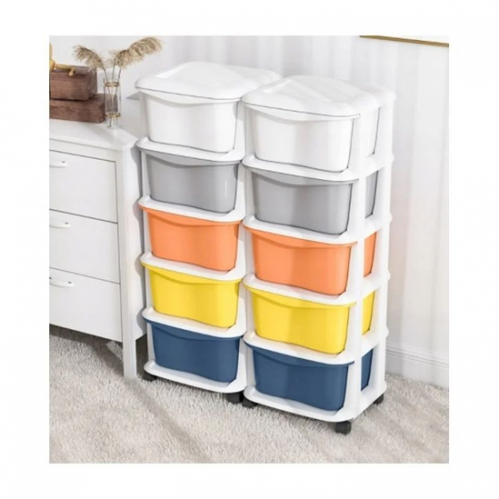 Raft cu 5 compartimente pentru depozitarea diverselor obiecte ModernHome PO08 - Multicolor [2]