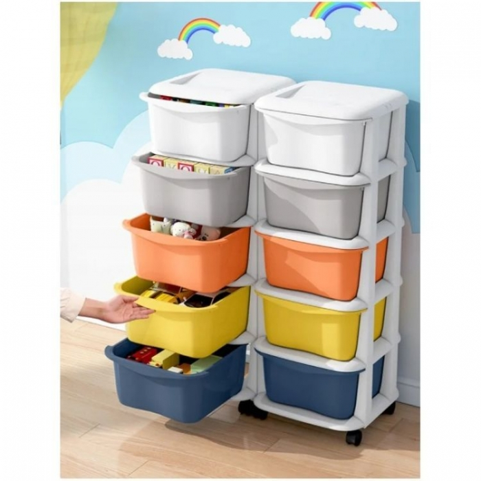 Raft cu 5 compartimente pentru depozitarea diverselor obiecte ModernHome PO08 - Multicolor [3]